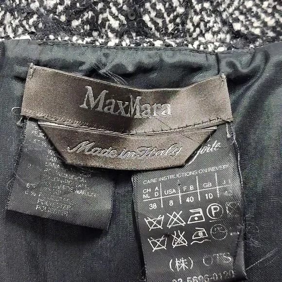 Max Mara Tweed Mini Dress in Grey Virgin Wool